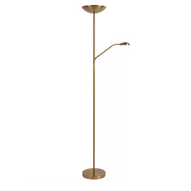 Lámpara de pie metal lector oro mate Ø 25,4x1,80 cm LED 20W 4W - LULP0065