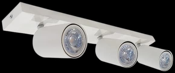 Foco blanco dirigible 3 luces GU10 - DORE0002