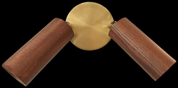 Foco muro bronce madera café 2 luces LED 2W - GOFO0002