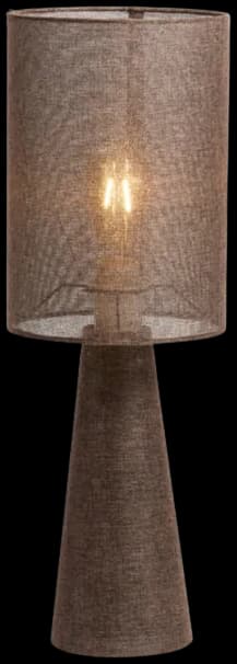 Lámpara de mesa textil lino marrón Ø20x58cm - LLLS0362