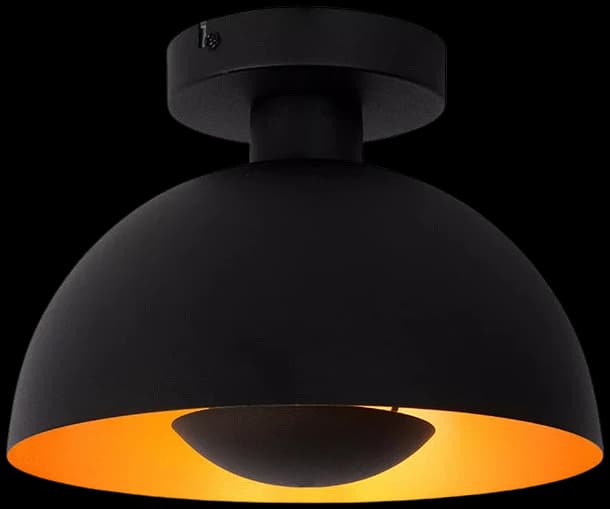 Plafón acero negro Ø25x18,5 cm E27 - LUPL0103