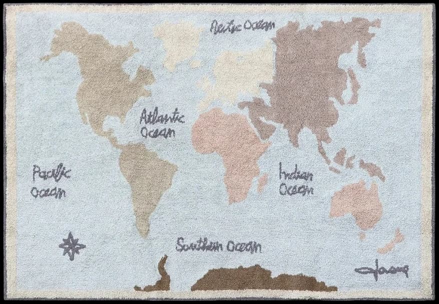 Alfombra lavable - Vintage Map 140x200 cm
