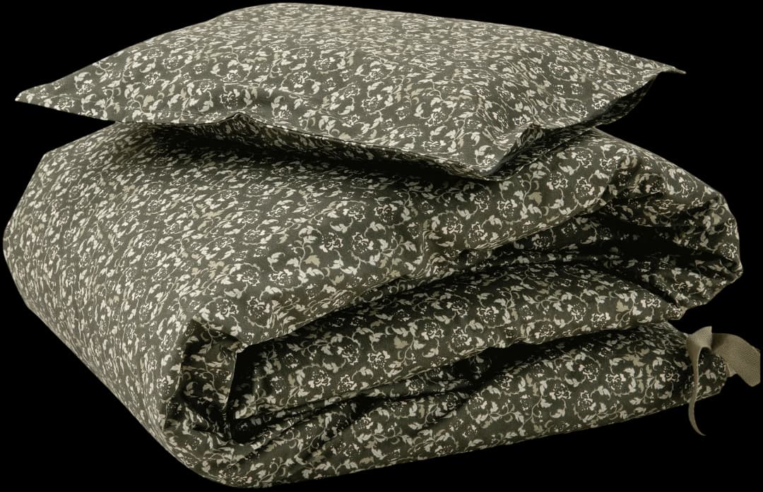 Funda de plumón percale cuna Junior - Floral Moss