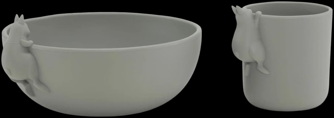 Set para comer Bunny Bowl & Cup - Quarry blue