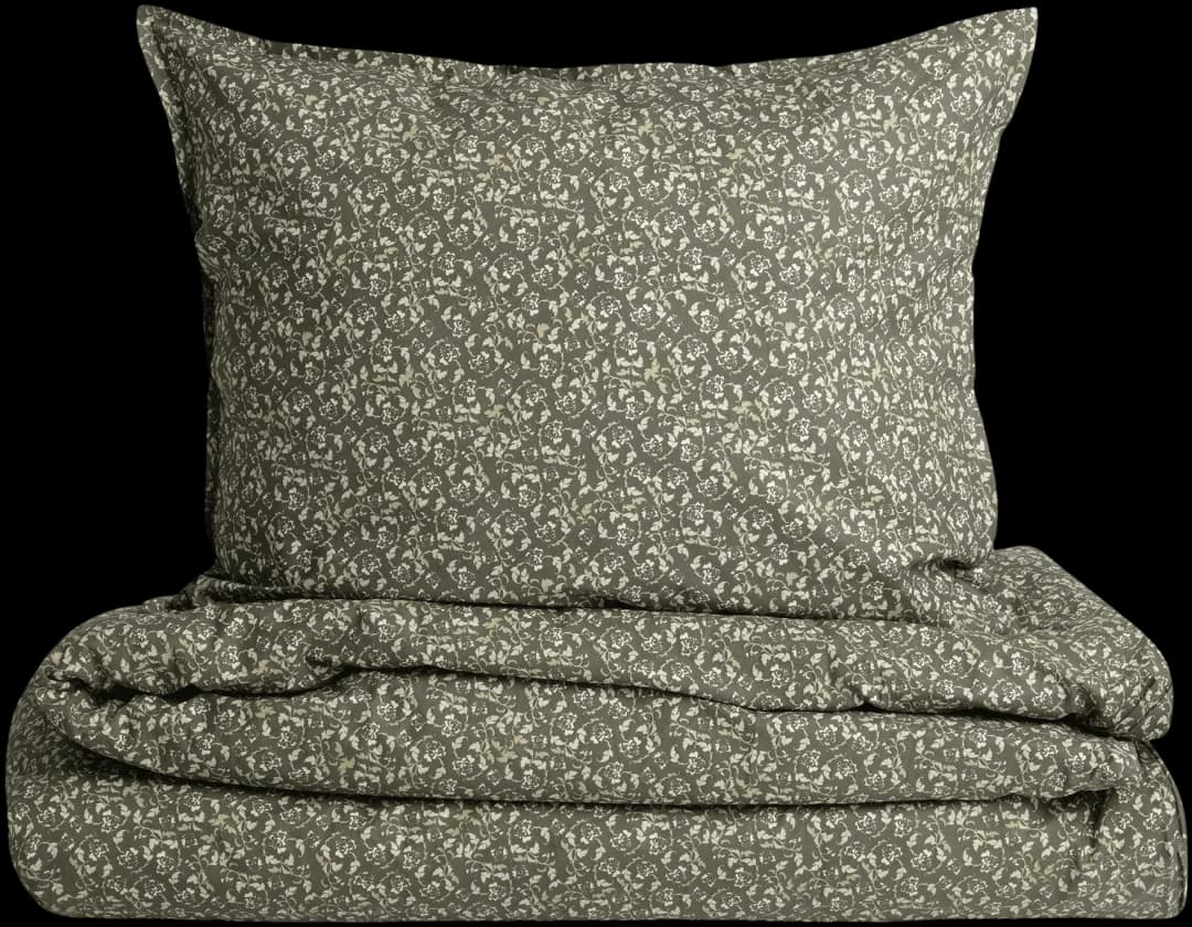 Funda de plumón percale cama - Floral moss