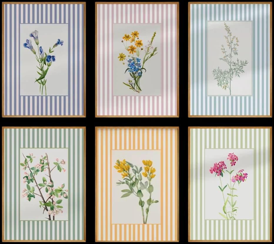 Lámina / poster - Flowers & Lines
