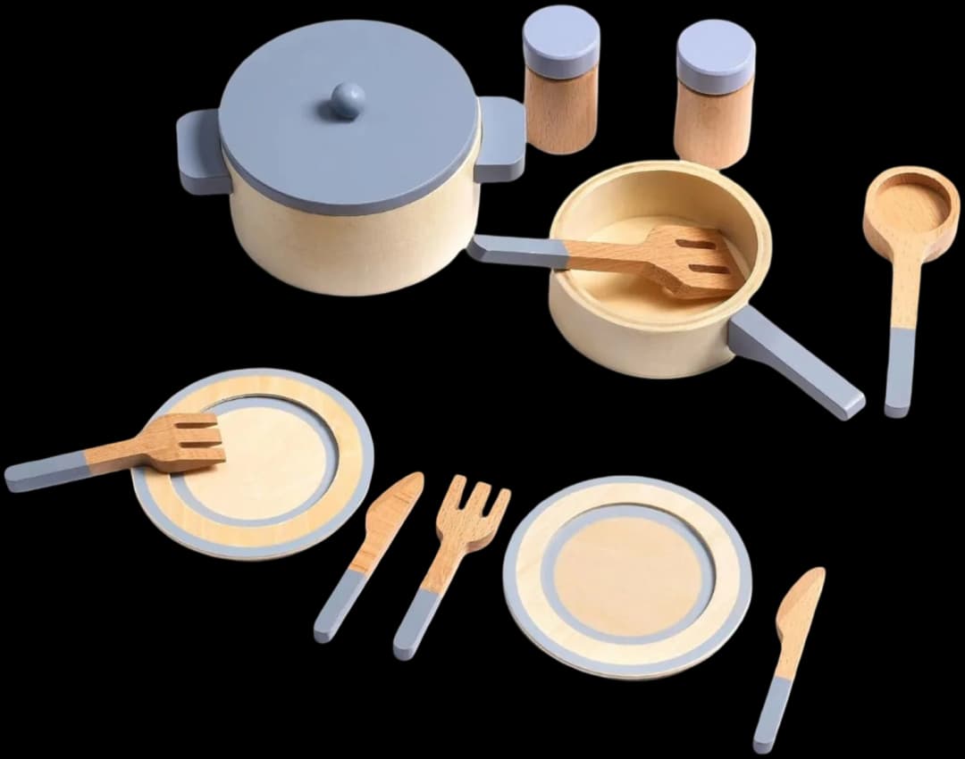 Set de utensilios cocina madera