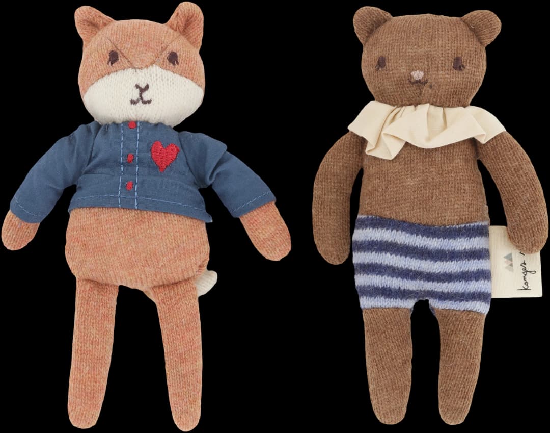 Set 2 muñecos tejidos - Foxie Friends
