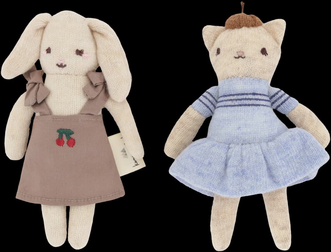 Set 2 muñecos tejidos - Kittie Friends
