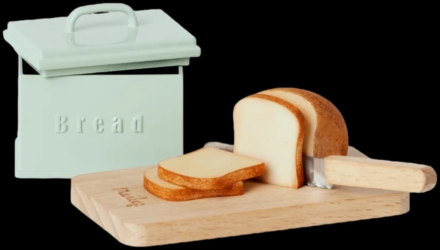 Caja de pan con utensilios miniature