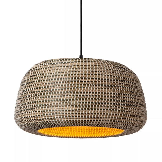 Lámpara colgante metal hierba marina marrón Ø47 cm E27 - LULC0285