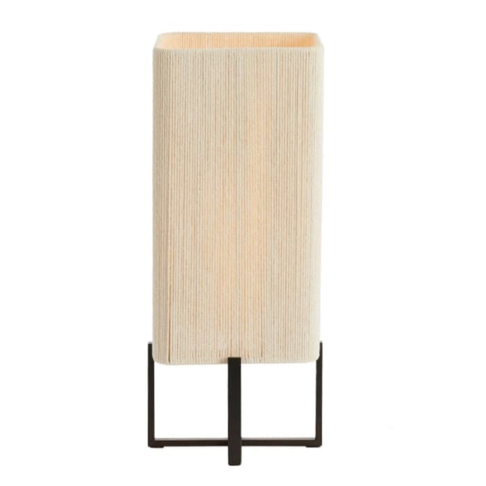 Lámpara de mesa metal negro mate cuerda crema 21,5x21,5x50,5 cm E27 - LLLS0429