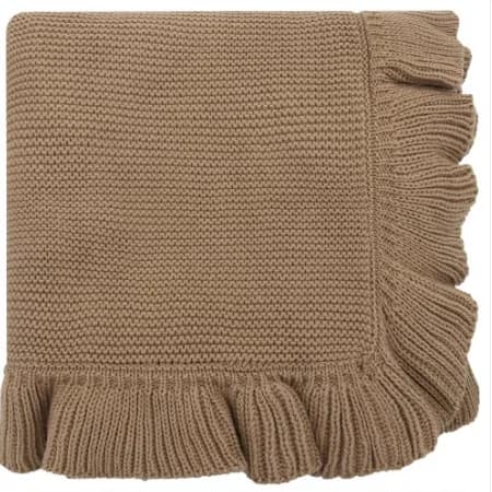 Manta Tejida Ruffle - Toffee