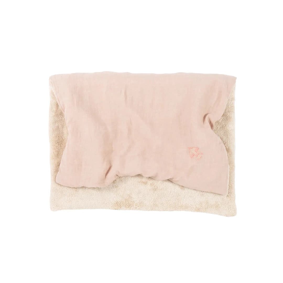 Manta Invierno L1NO lino frances bordada - Mauve Pink