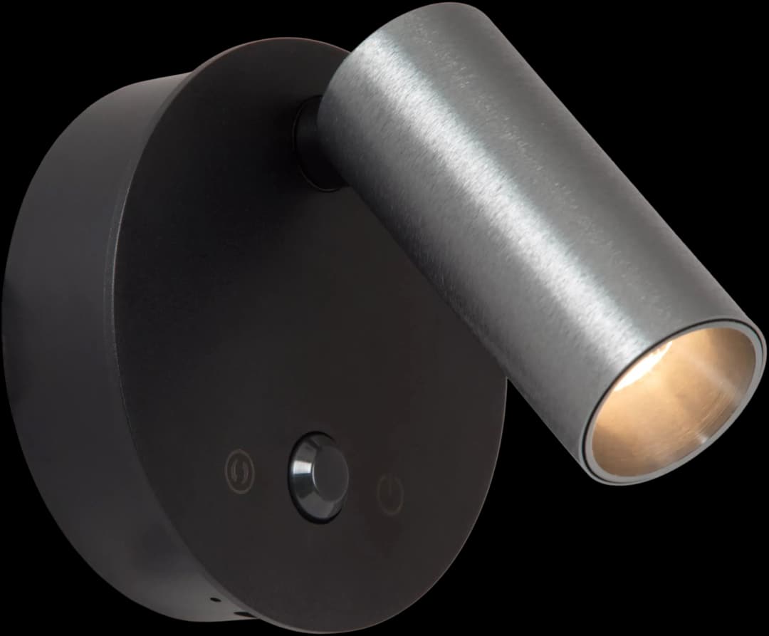 Aplique aluminio gris metalizado dimeable con sensor de movimiento Ø8,1x5.9x6.5 cm 2W LED - LUAP0179