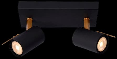 Foco metal negro bronce 22x15 cm 2 luces GU10 - LUFO0004