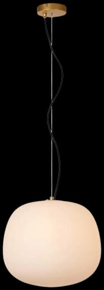 Lámpara colgante vidrio opal metal oro mate Ø38 cm E27 - LULC0287