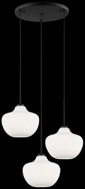 Lámpara colgante metal negro vidrio empavonado 3 luces Ø64cm E27 - ONLC0060