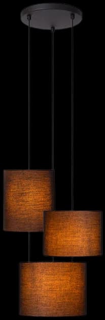 Lámpara colgante metal algodón negro 3 luces Ø46 cm E27 - LULC0300