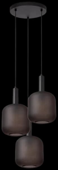 Lámpara colgante metal negro vidrio ahumado Ø51 cm E27 - LULC0251