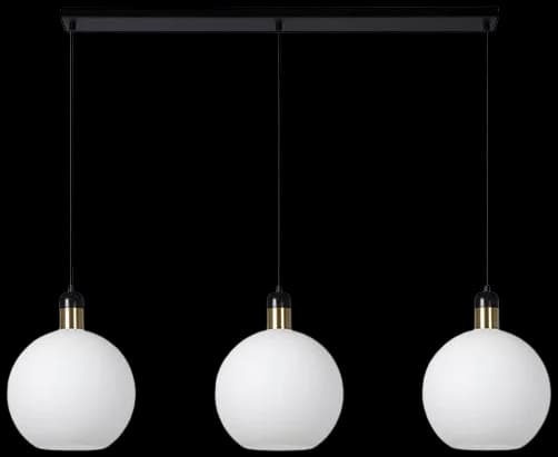 Lámpara colgante metal vidrio bronce negro opal 1,23 mt. 3 luces E27 - LULC0229