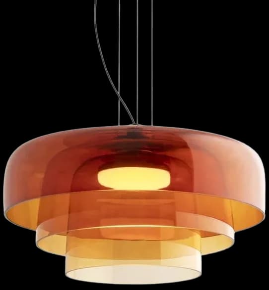 Lámpara colgante vidrio naranjo 42x26cm 5W LED- LGLC0187