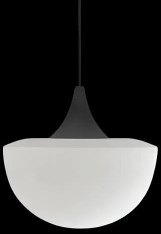 Lámpara colgante metal negro vidrio opal Ø22cm E27 - RILC0012