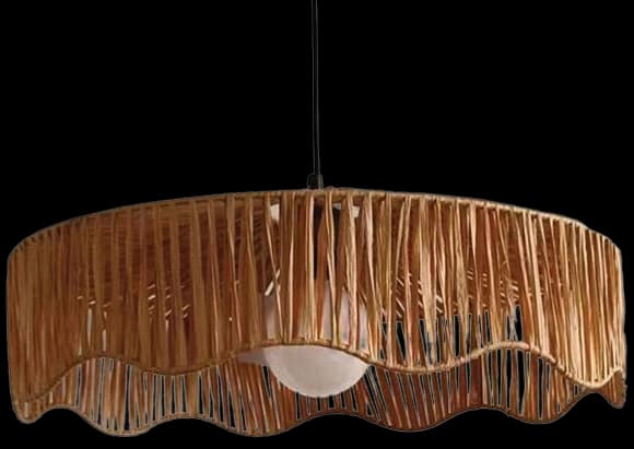 Lámpara colgante rafia natural Ø70x18 cm E27 - OPLC0083