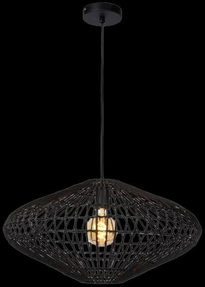 Lámpara colgante ratán negro Ø 56 cm E27 - LULC0151