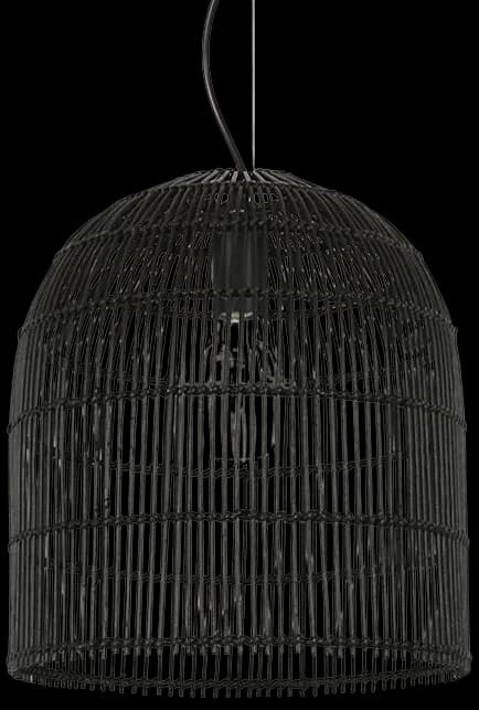 Lámpara colgante ratán negro Ø60x60 cm E27 - PLLC0013