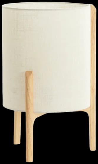 Lámpara de mesa madera natural lino blanco Ø28x44 cm - LLLS0365