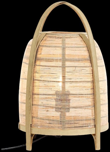 Lámpara sobremesa madera fibra natural Ø27x42 cm E27 - LLLS0250
