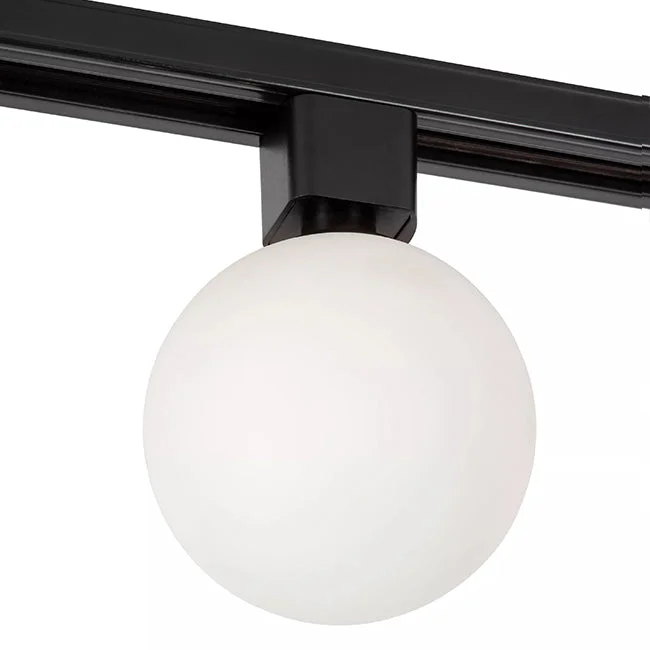 Lámpara para riel monofásico aluminio negro vidrio opal Ø10 cm 1xG9 - LUFO0022