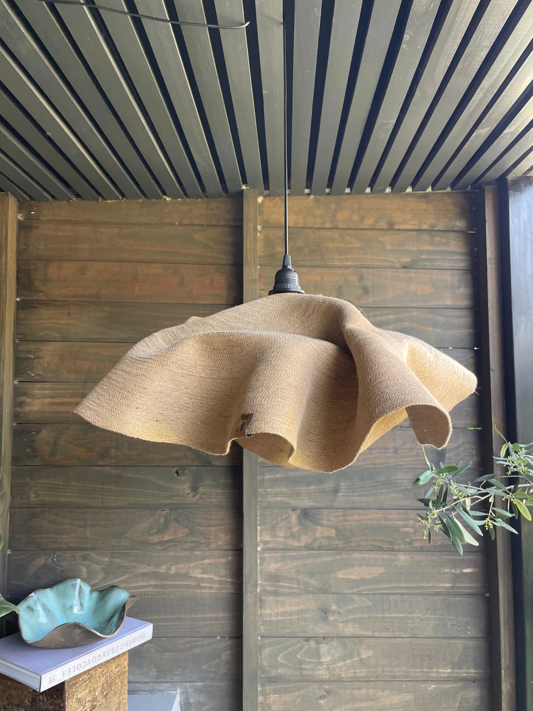 Lámpara colgante Kenia Natural - Diámetro 55cm / Con electricidad cordón negro