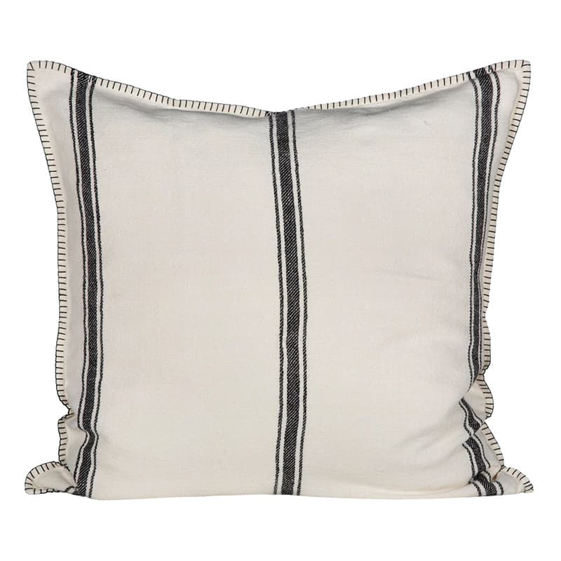 Funda Cojín Lino Niza Marfil/Negro 65x65 cm
