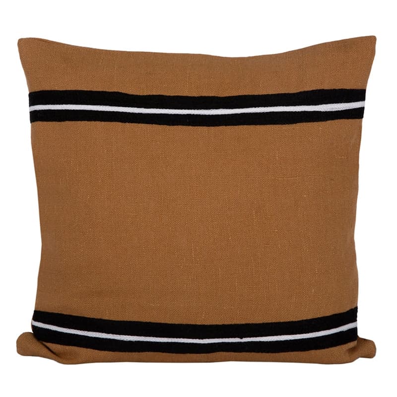 Funda Cojín Lino Bordado Skagen Tabac 45x45 cm