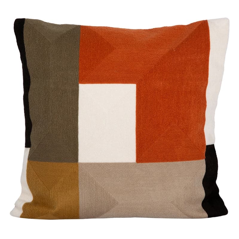 Funda Cojín Algodón Bordado Tamba Brick 45x45 cm