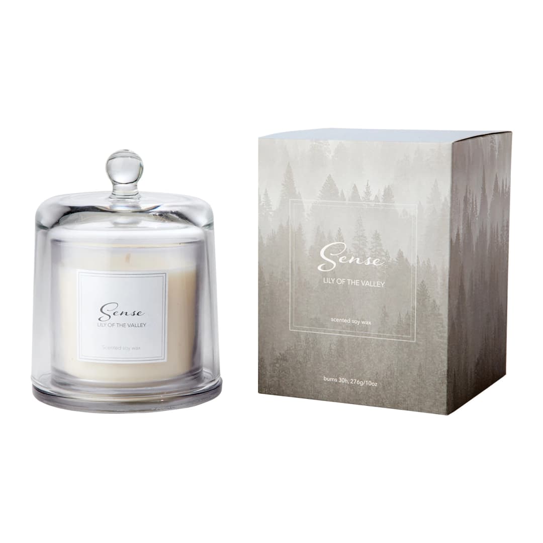 Vela Aromática SENSE Lily of the Valley, Blanca con Campana