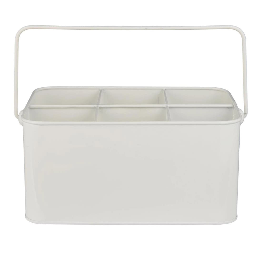 Caja Metal Blanca 6 Compartimentos