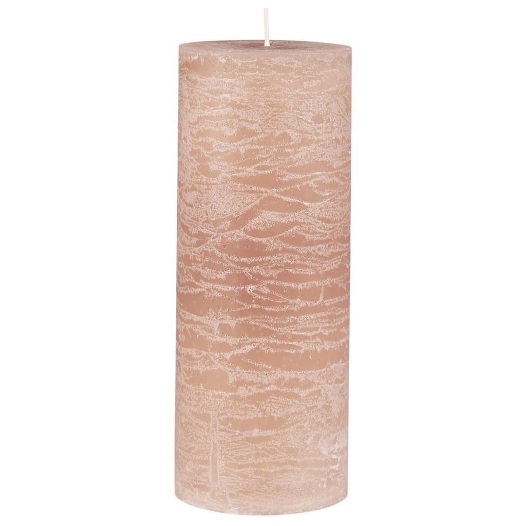 Vela Rústica Rosa Claro Ø:7 H:18 cm