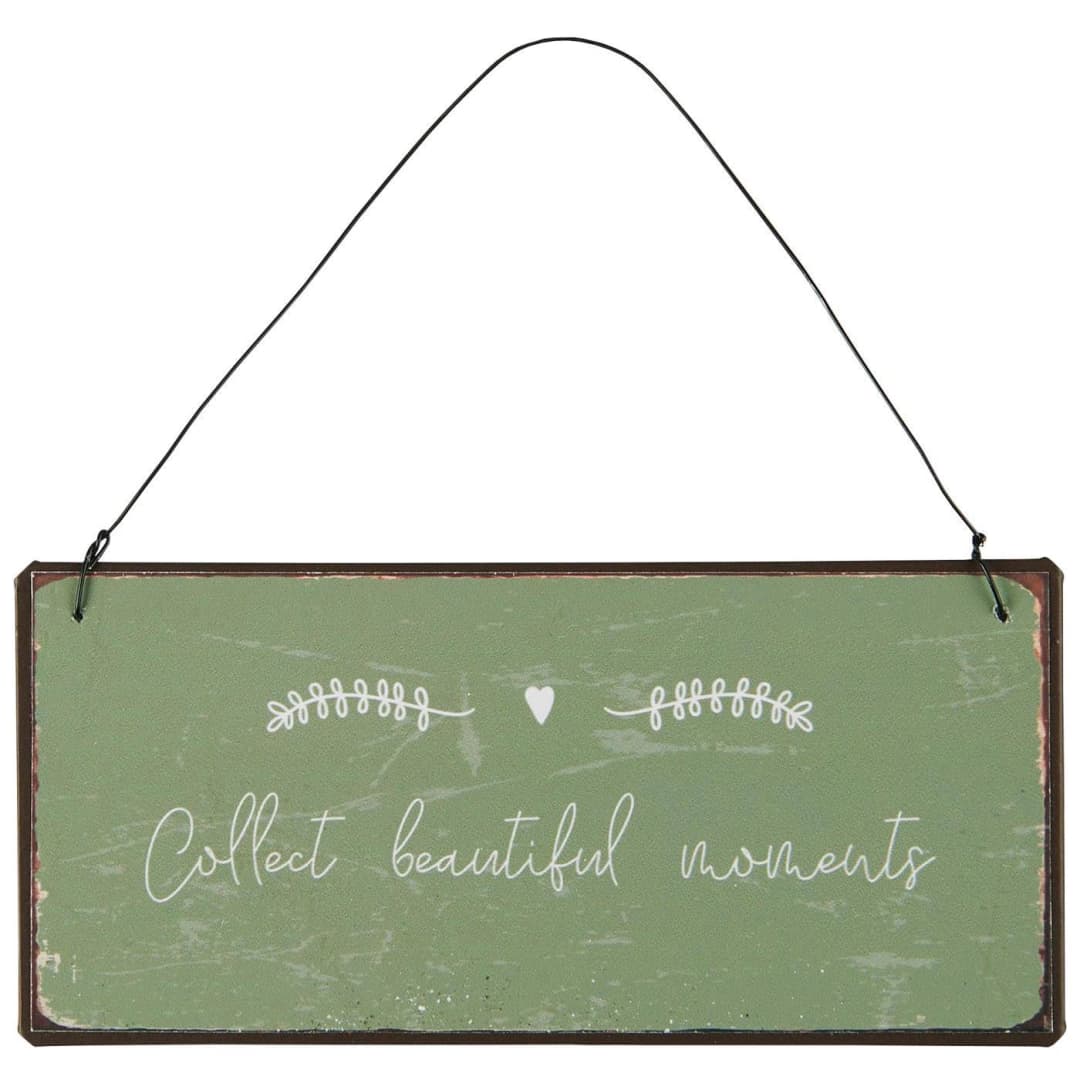 Letrero Metal: Collect Beautiful Moments H: 7 L: 15 cm