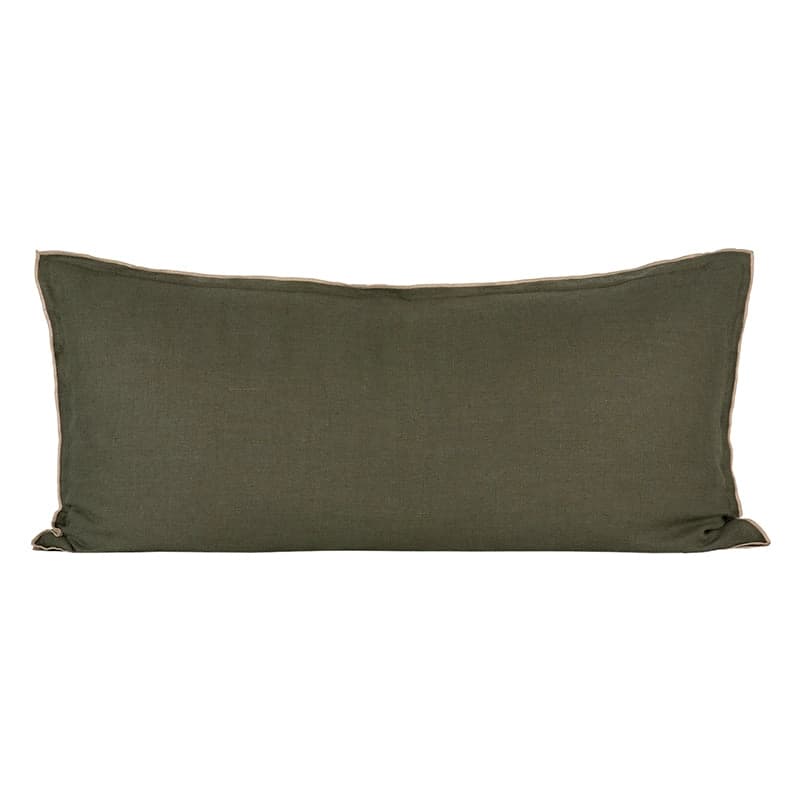 Funda Cojín Lino Seoni Kaki 55x110 cm