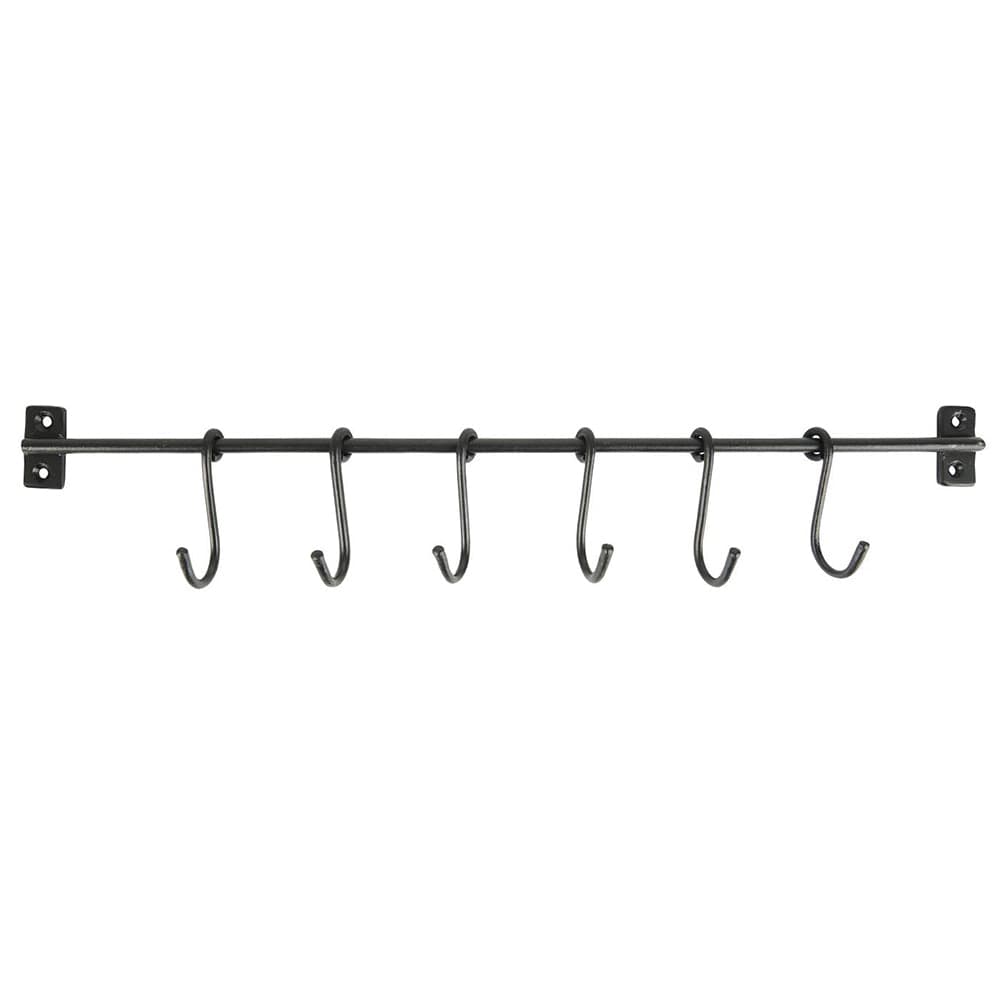 Rack Negro con 6 Ganchos en S