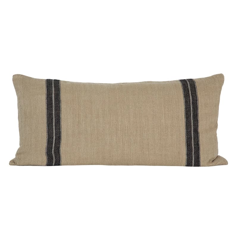 Funda Cojín Lino Sarthe Natural/Blue/Marfil 55x110 cm - 55x110 cm