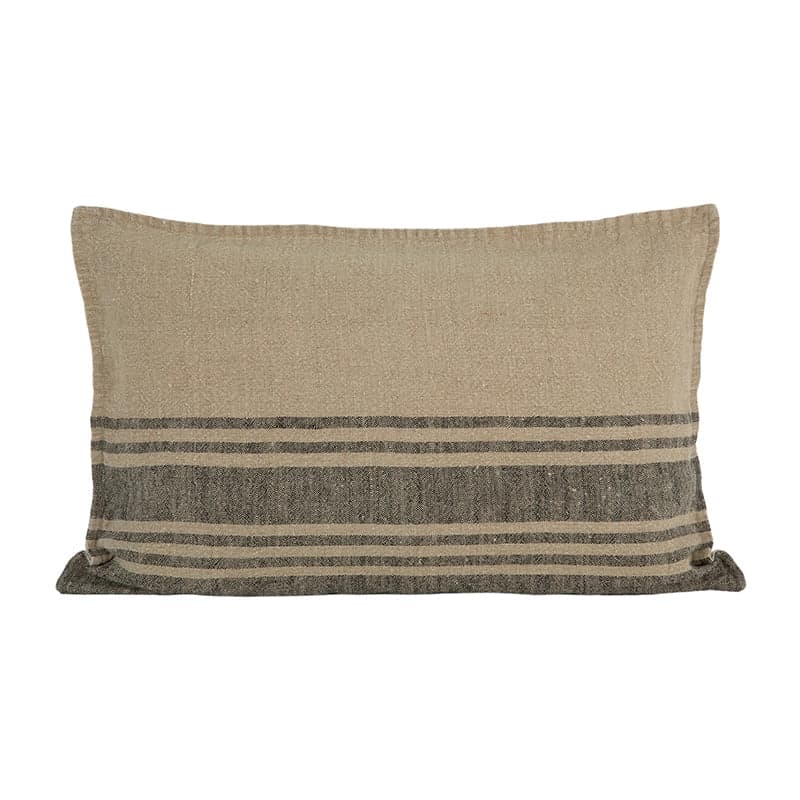 Funda Cojín Lino Cergy Natural/Negro 40x60 cm - 40x60 cm