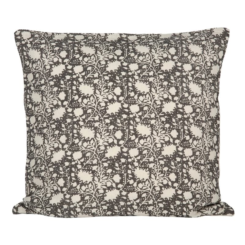 Funda Cojín Lino Nimes Marfil/Negro 65x65 cm - 65x65 cm