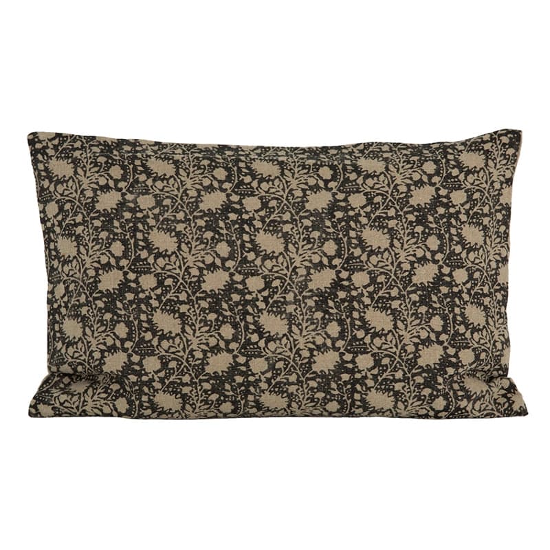 Funda Cojín Lino Nimes Natural/Negro 40x60 cm - 40x60 cm