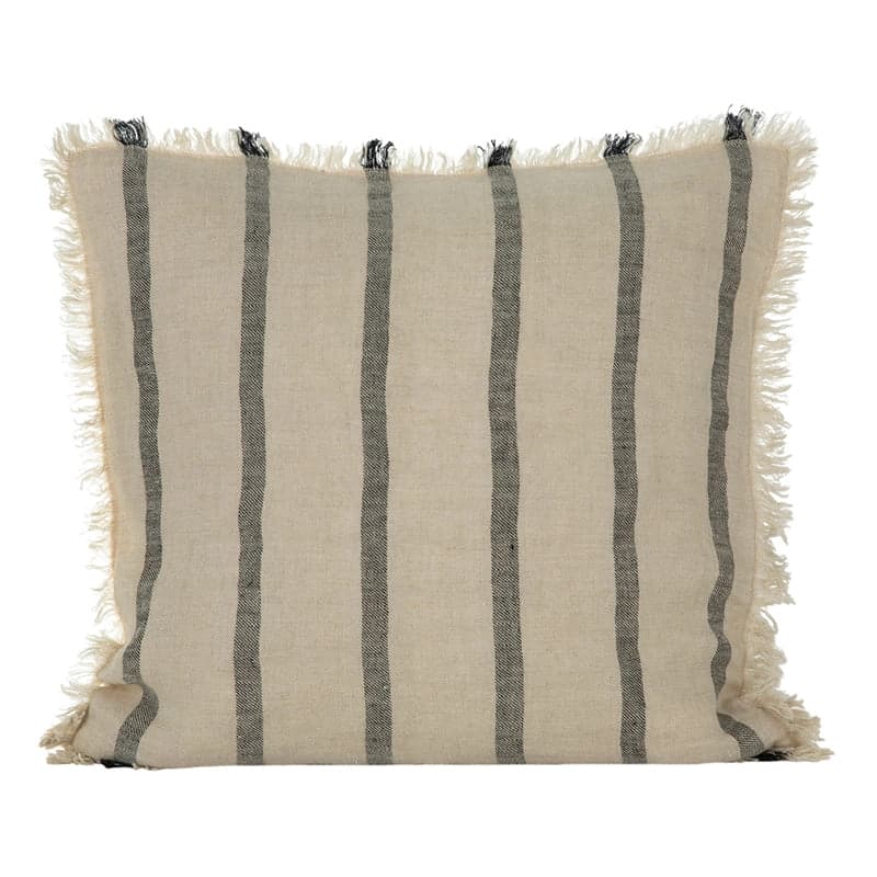 Funda Cojín Lino Somme Natural/Negro 45x45 cm - 45x45 cm