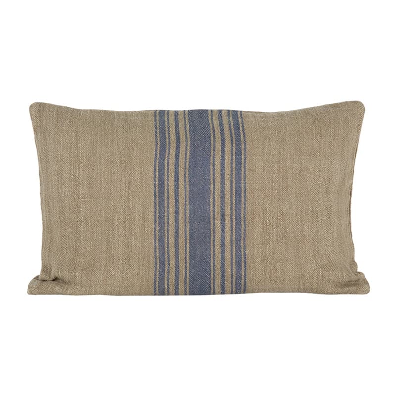 Funda Cojín Lino Amiens Natural/Blue 40x60 cm - 40x60 cm