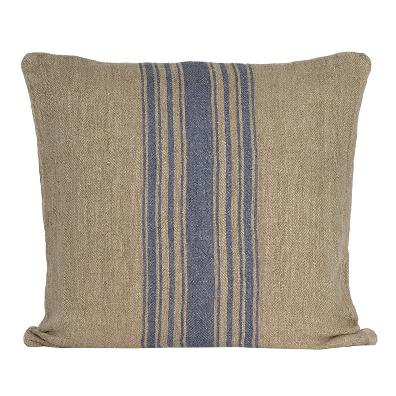 Funda Cojín Lino Amiens Natural/Blue 50x50 cm - 50x50 cm